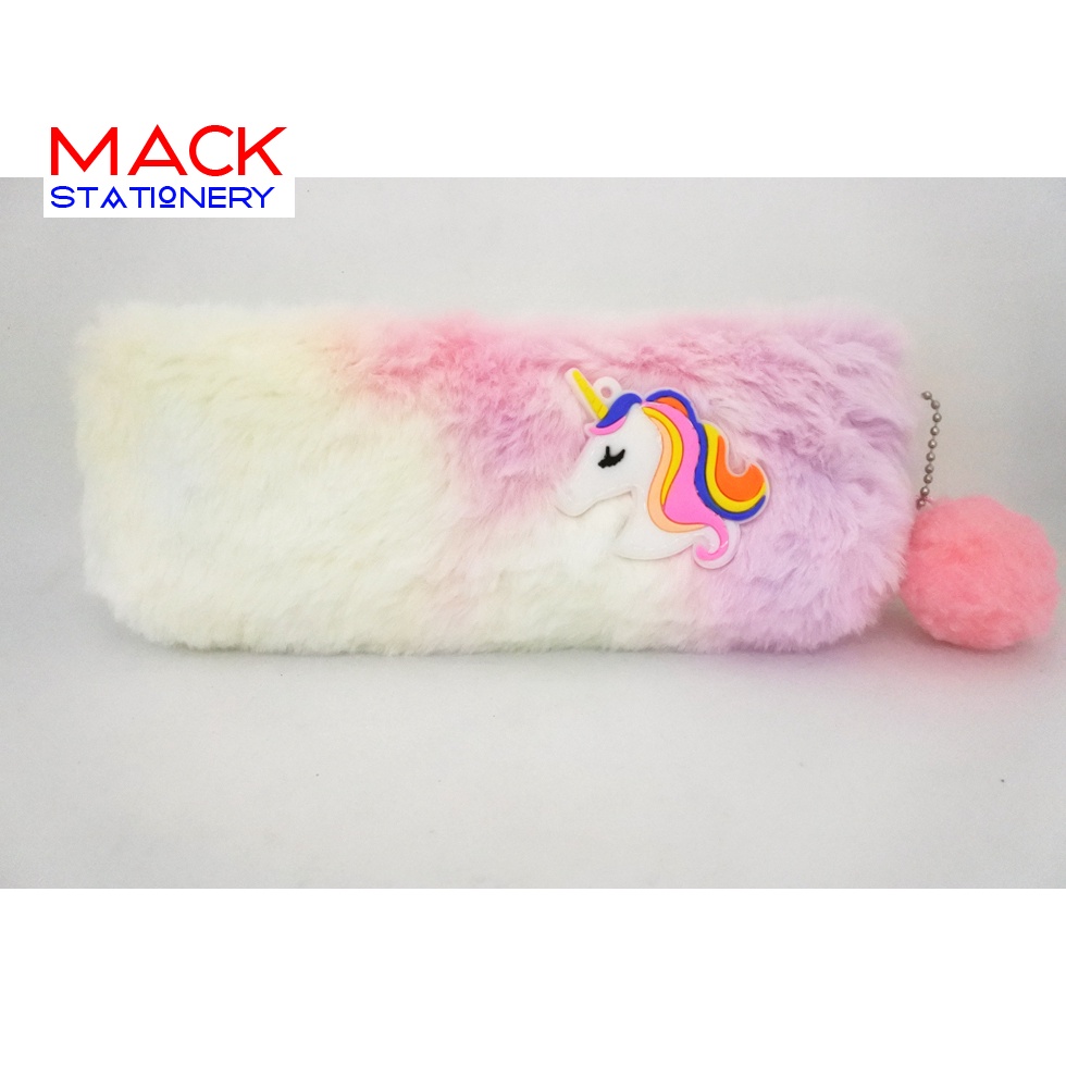 Pencil Case Bulu Seleting / Tempat Pensil Seleting Bulu Unicorn-1