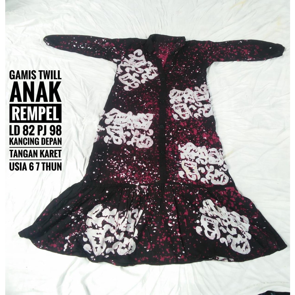 gamis twill anak gamis rempel bawah gamis anak busana muslim bisa cod