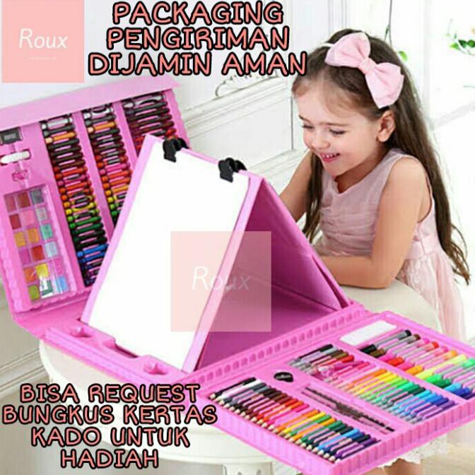 

Promo Awal tahun Crayon Set Anak 208 Pcs Pensil Warna Alat Lukis Alat Mewarnai Gift Set - Merah Muda