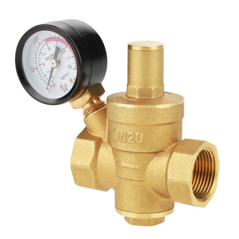 Gro DN20 Brass Pressure Reducer for Valve Reducer Menjaga Katup Dengan Pengukur