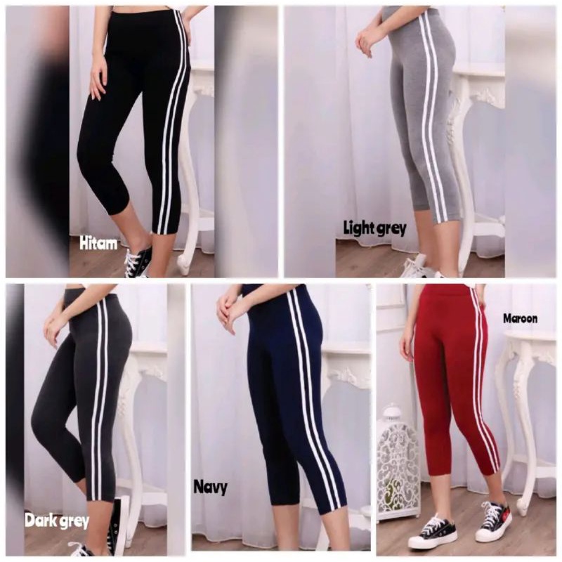 Celana wanita 7/8 list import / celana legging wanita 7/8