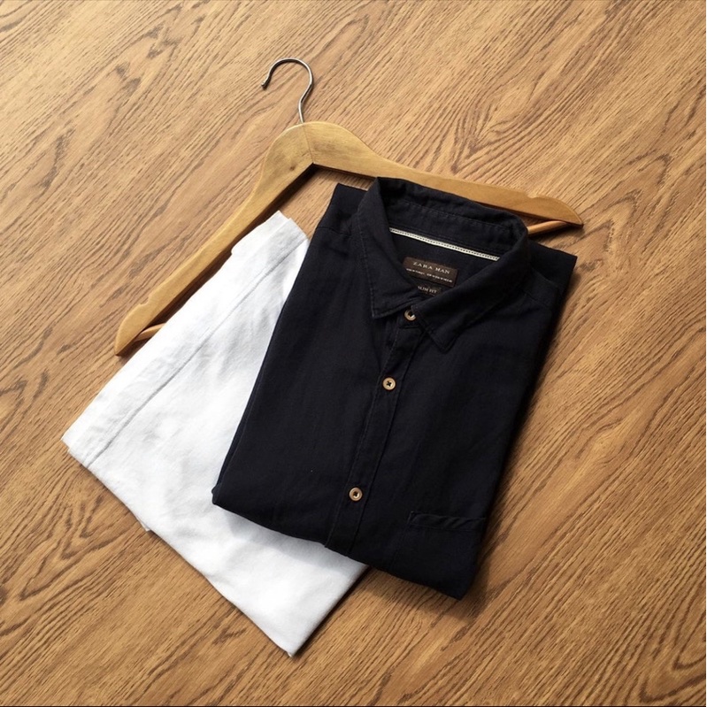 ZARA MAN Linen Shirt Kemeja Preloved second