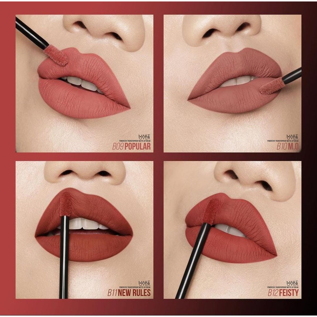 ✿ELYSABETHME✿ 𝓶𝓪𝓴𝓮𝓸𝓿𝓮𝓻 Make Over Powerstay Transferproof Matte Lipcream tahan lama anti nempel