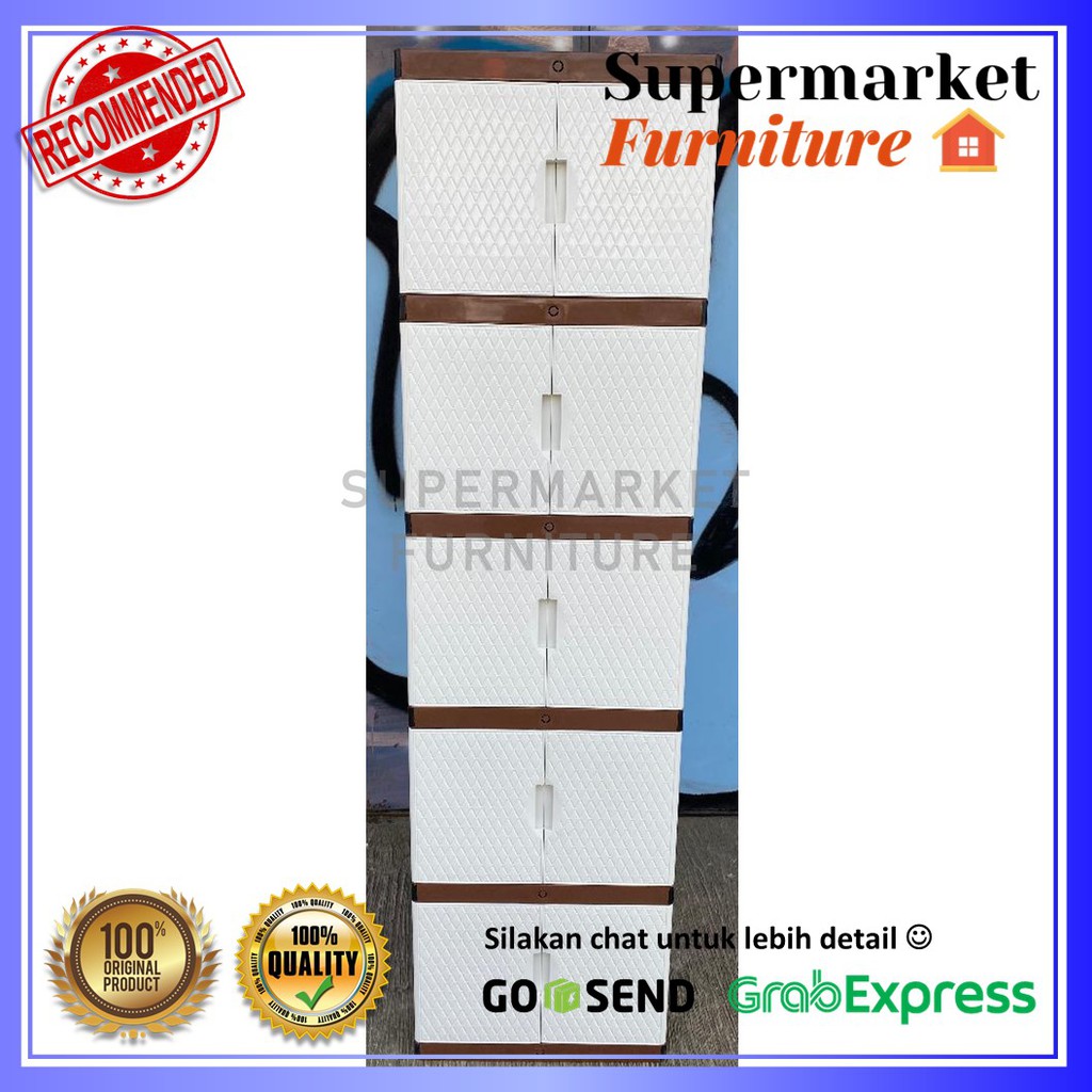 LEMARI PLASTIK RENATA MINI 5 SUSUN / LEMARI PLASTIK SERBA GUNA 5 SUSUN