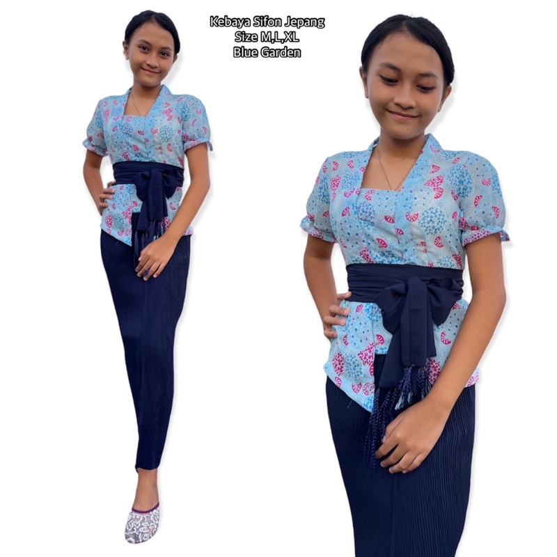 (COD) Kebaya Sifon Jepang Dewasa/Kebaya Saja/Pakaian Adat Bali