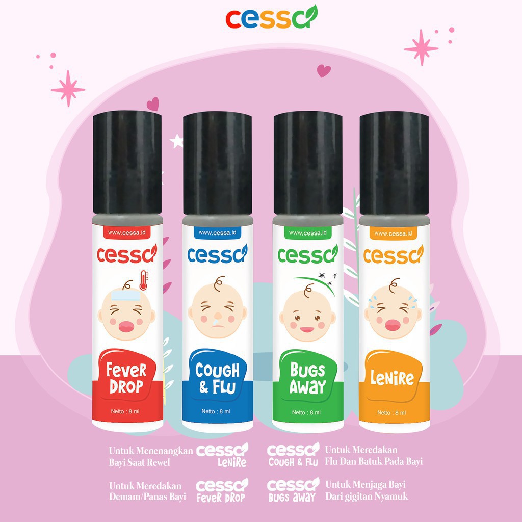 Cessa Baby (0-2 tahun) Fever Drop , Cough n Flu , Lenire , Bugs Away dan Immune Booster