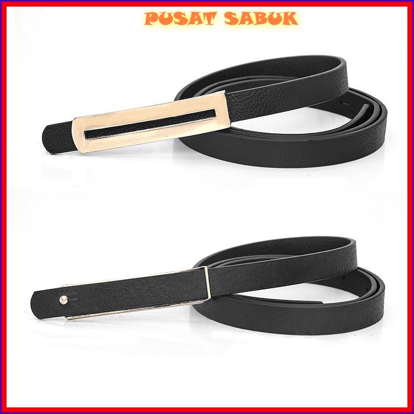 Gesper Sabuk Wanita Kulit Ikat Pinggang Women Belt Gold Tali kecil Fashion Korea Warna Emas kekinian