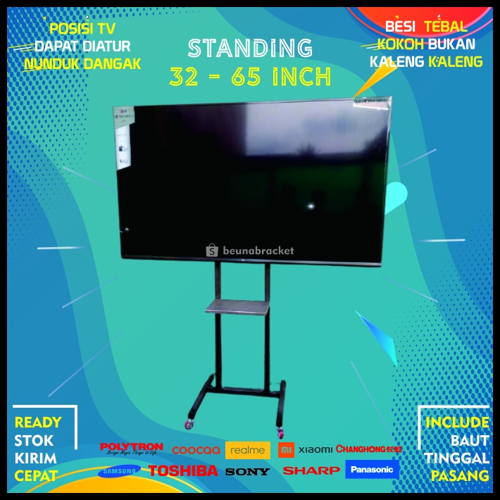 Bracket TV Standing 32 55 50 43 42 40 24 65 60 17 14 Inch Dijamin Cocok LED LCD Plasma 14 - 60 In Universal Breket TV Briket TV Braket TV Standing TV Stand TV Kaki TV Gantungan TV Tembok Tempelan TV Dinding BB1 Holo Roda