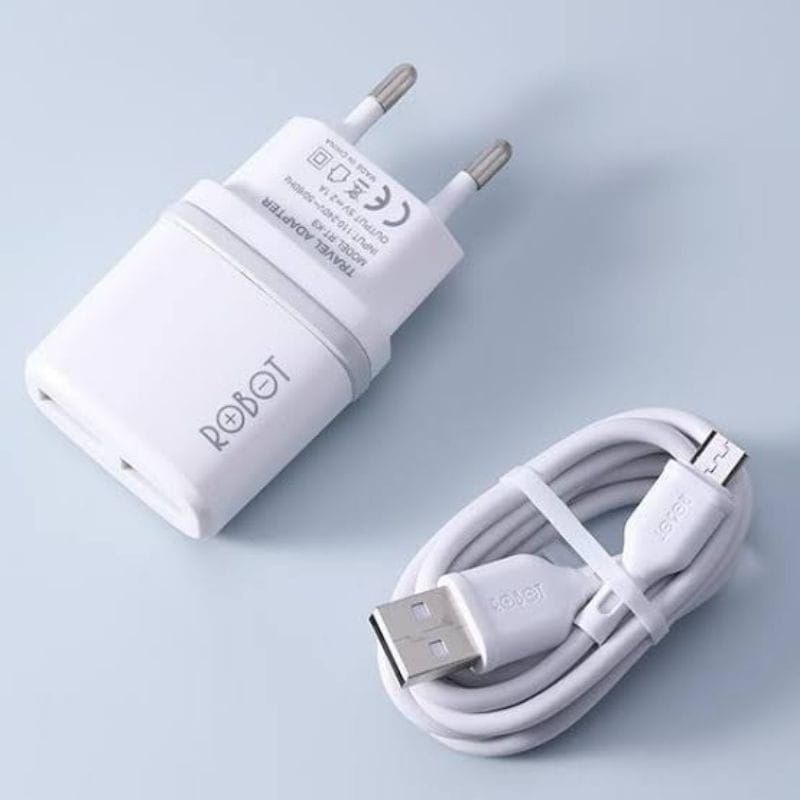 Travel Charger Dual USB 2.1A Micro Usb Cable Quick Charge Original ROBOT RT-K9