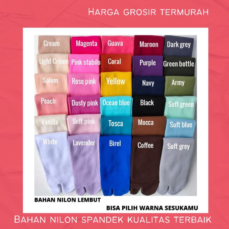 [TERBAIK] KAOS KAKI JEMPOL POLOS 28 WARNA BAHAN NILON LEMBUT LUSINAN [12PASANG]