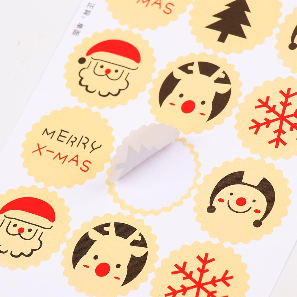 Stiker Segel Nanas Xmas Deer Snowflake Baking Seal Hadiah Diposting