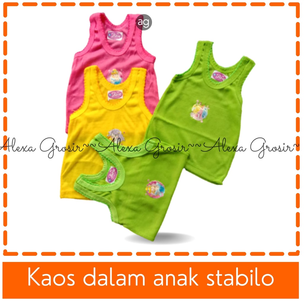 Singlet Bayi/ Kaos Dalam Bayi/ Singlet Anak/ Kaos Dalam Anak, Murah Berkualitas Stabilo Enji M L XL