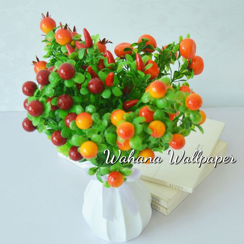 Bunga Buah Hias / Buah Plastik / Chery Cabe Jeruk Delima