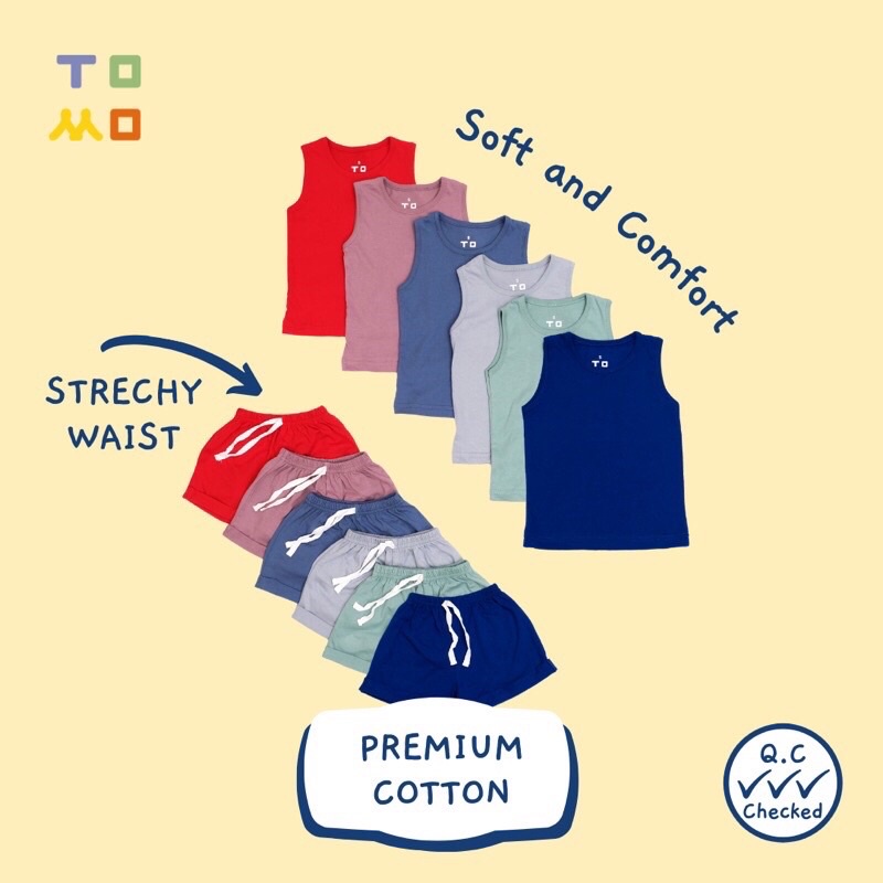 Genki Playset by Tomo Wear / setelan baju anak laki laki dan anak perempuan/ baju santai / baju ruma