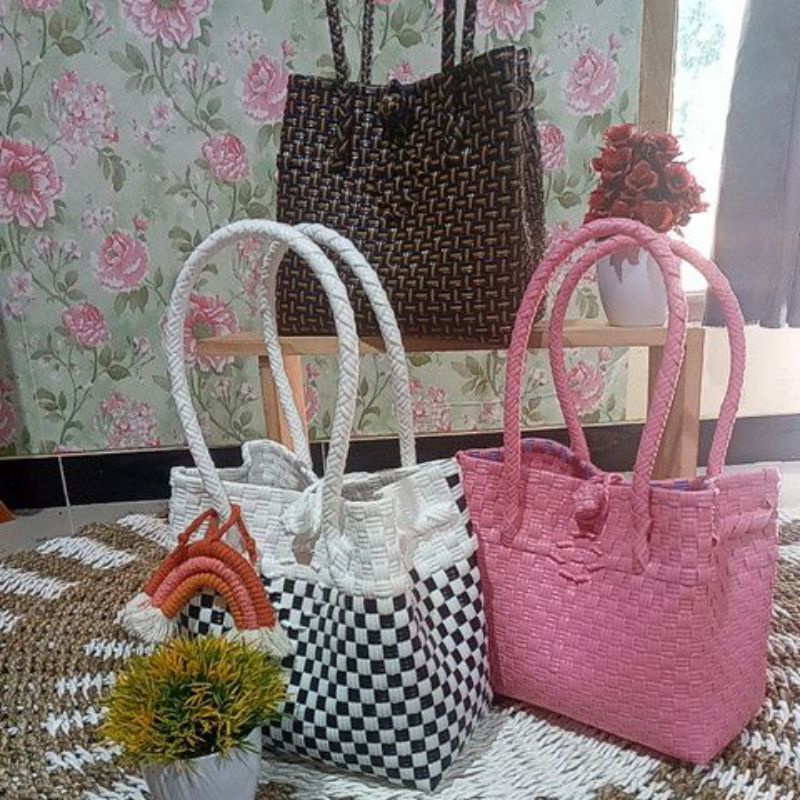 Ready StockPatty bag Jali size 23x11x17  Tad anyaman plastic souvenirs/Hampers  kekinian Termurah bi
