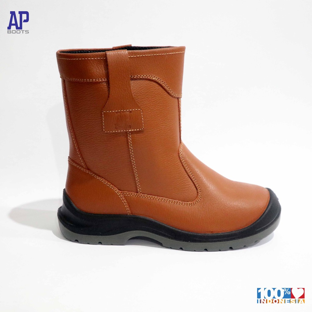 AP 2020 BROWN SAFETY LEATHER 43 - BOOT SEPATU SAFETY - AP BOOTS