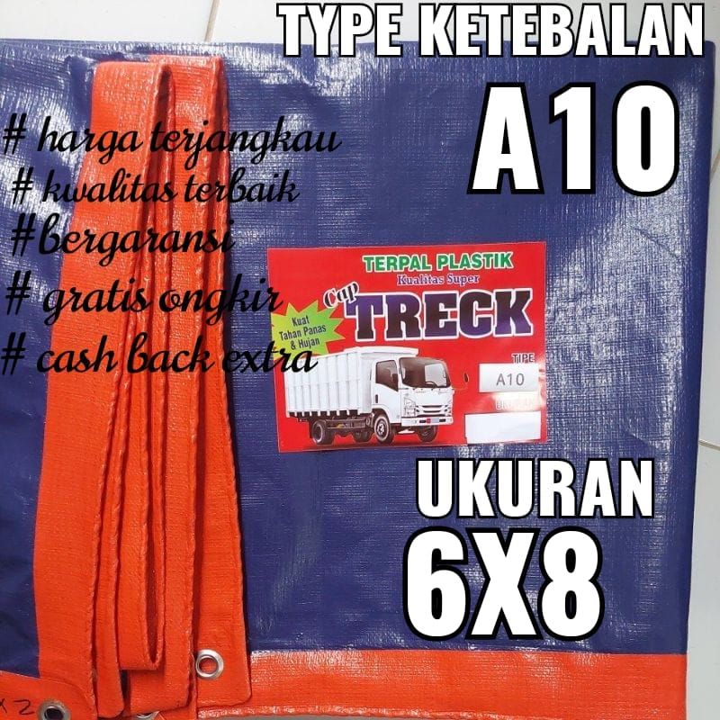 TERPAL PLASTIK A10 UKURAN 6x8 meter merk TRECK