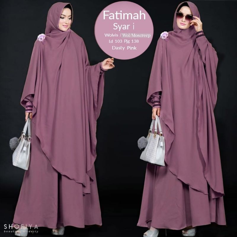 Gamis Syari Fatimah Set Hijab