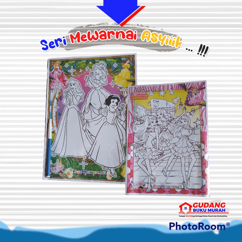 

Seri Mewarnai asik | 1 buku 2 gambar | buku mewarnai dengan cat | mewarnai asik | buku mewarnai murah | buku mewarnai anak