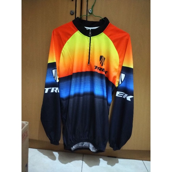 Jersey sepeda trek orange lengan panjang