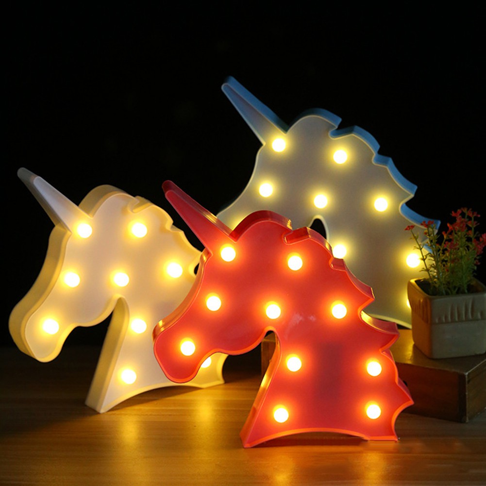  Bayar Di Tempat Lampu Malam LED Bentuk Kepala Unicorn  