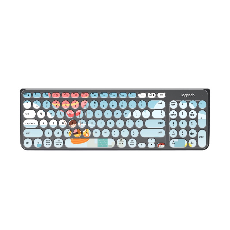 Film Pelindung Debu Motif Kartun Bunga Untuk Keyboard Logitech K780 Hejue 325I Fude Ik6630