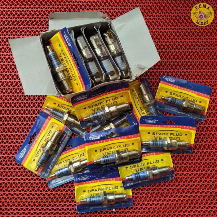 Busi Vespa Racing Iridium Kaki 3 Vesgio Drat panjang dan Pendek     .