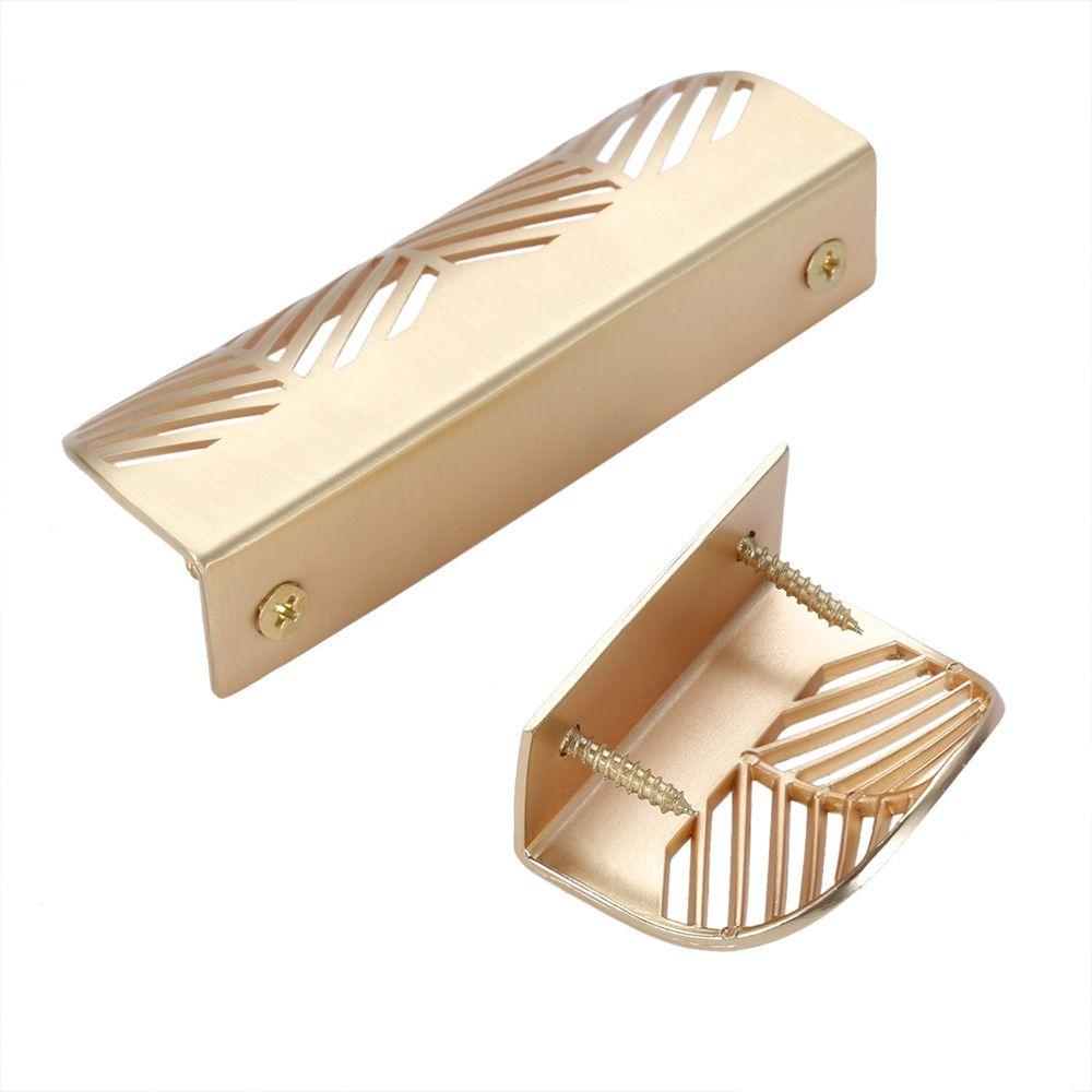 [Elegan] Furniture Handle Zinc Alloy Kamar Tidur Emas Disikat Furniture Lemari Pintu Lemari Handle Knob Laci