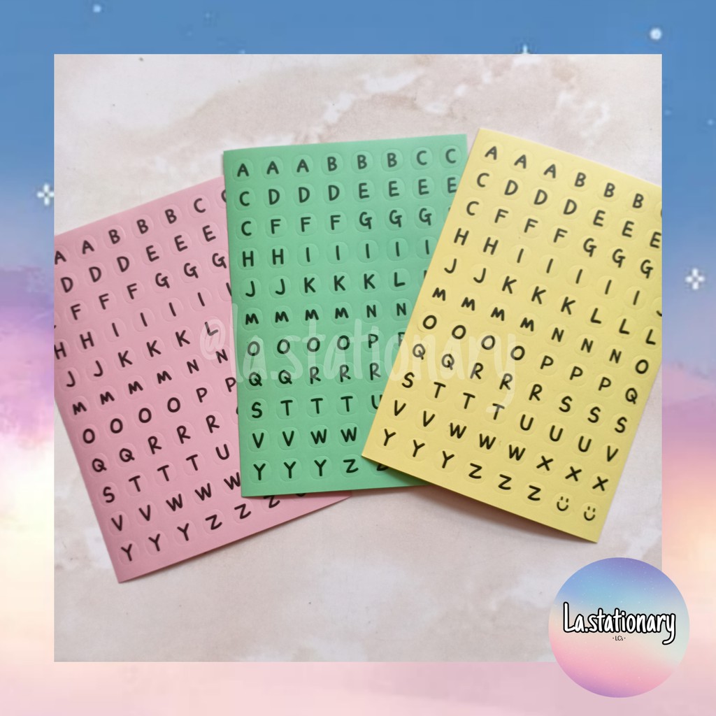 

Stickers Alphabeth Huruf A-Z Lucu Warna Warni Untuk Journal dsb.