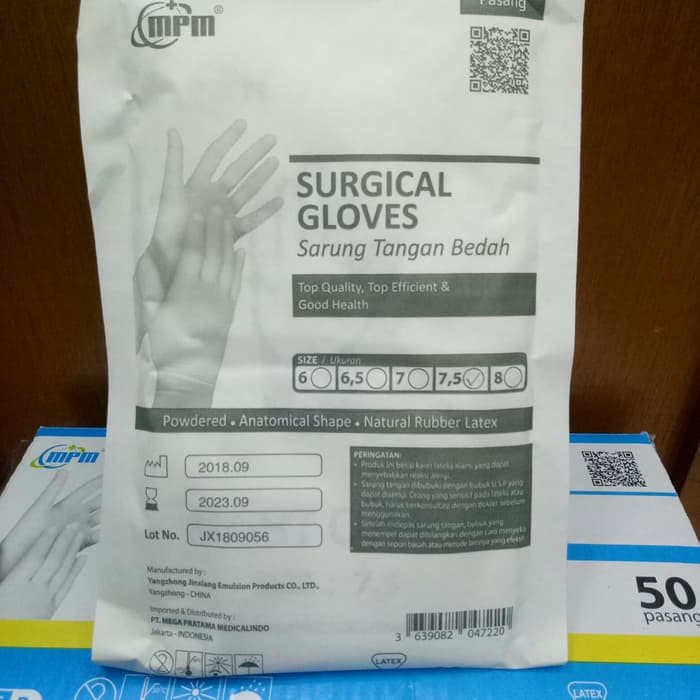 Sarung Tangan Steril MPM isi Sepasang / Sarung Tangan Bedah / Surgical Gloves / Hanscoon