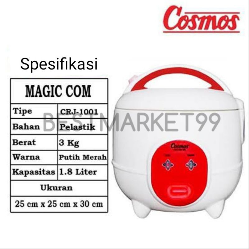 Cosmos Rice Cooker CRJ-1001N 0,6 Ltr  Teflon Low watt