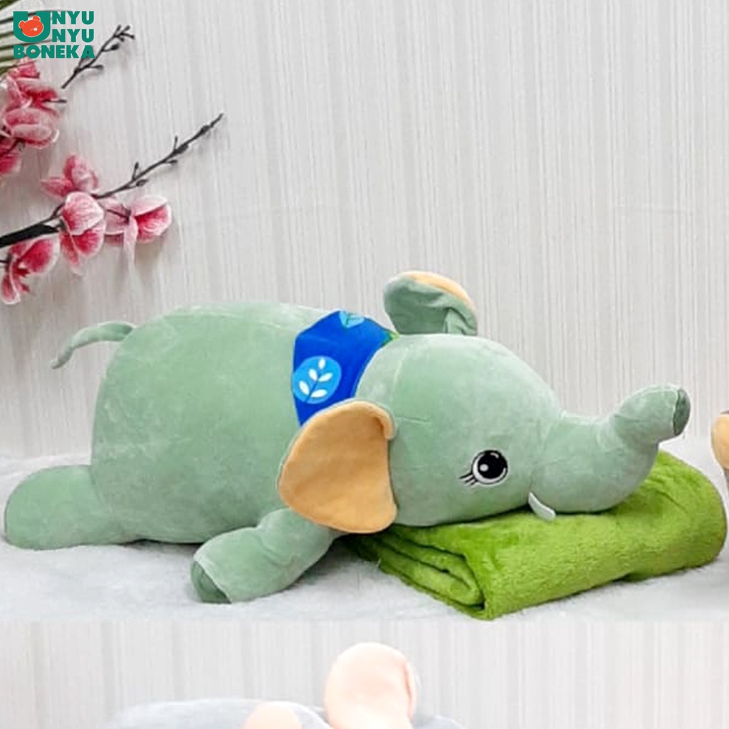 Boneka Bantal Selimut Laying Gajah Elephant Animal Safari Balmut 3 in 1