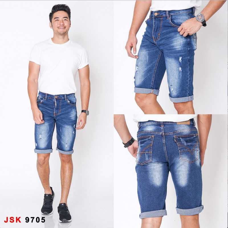 [SIZE 28-34] CALVIN 7/8 Short Pants Jeans - 4 WARNA / Celana Pendek Pria Bigsize