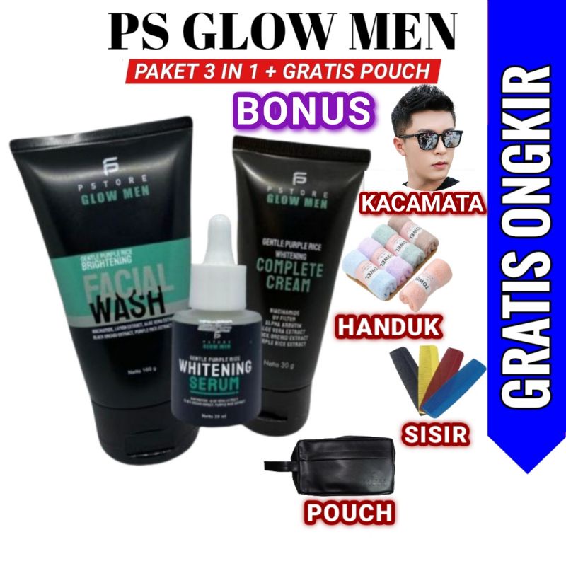 PS GLOW MEN SKINCARE PENCERAH WAJAH PENGHILANG FLEK HITAM PERAWATAN WAJAH PRIA PSGLOW PSTORE GLOW ME