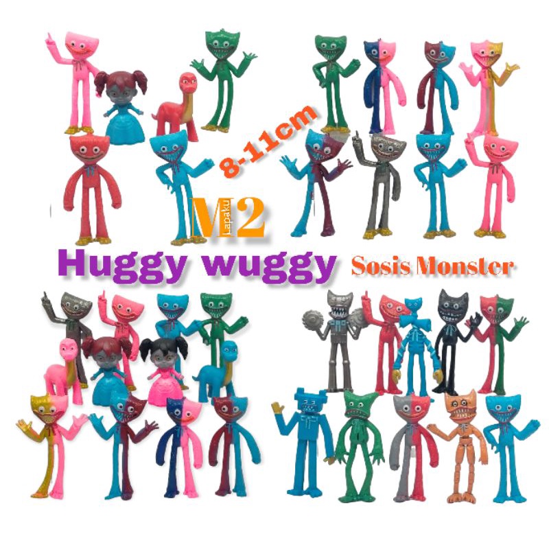 Figure Huggy wuggy Game Horor Poppy playtime/Mainan Topper
