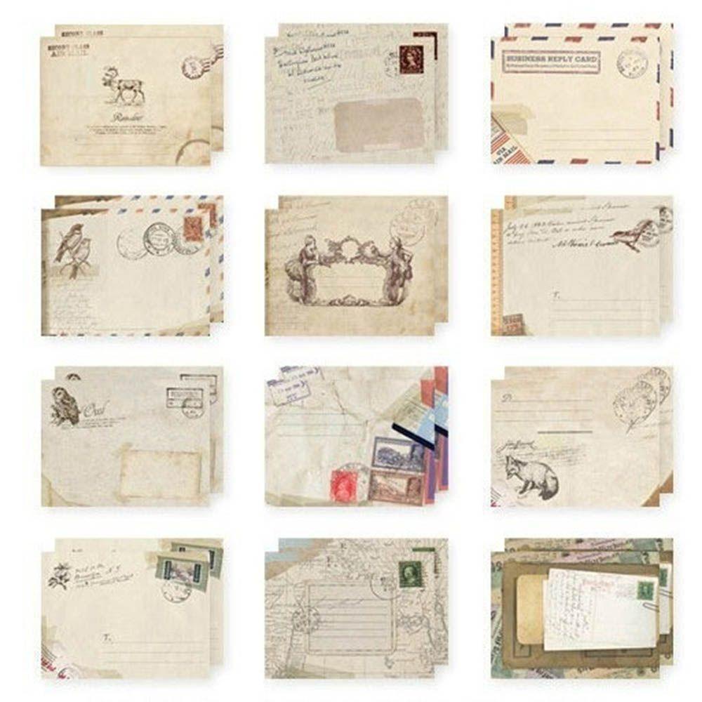 Amplop Agustina Gaya Eropa 12PCS/lot Amplop Surat Ucapan Lucu Retro Air Mail Vintage Stationery