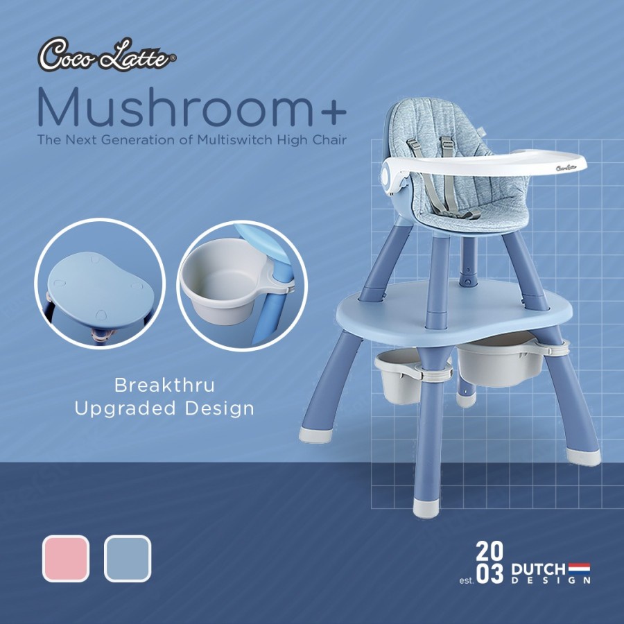 High Chair Cocolatte 3 in 1 Mushroom / Kursi Makan / Meja Belajar Anak