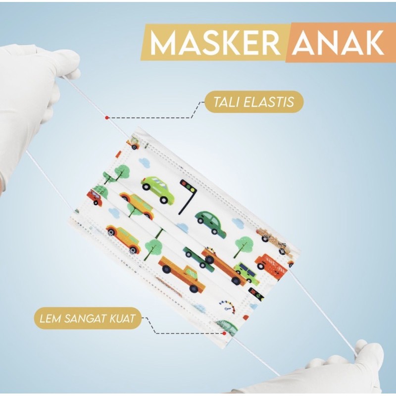 MASKER ANAK GAMBAR MOTIF / MASKER MOTIF ANAK