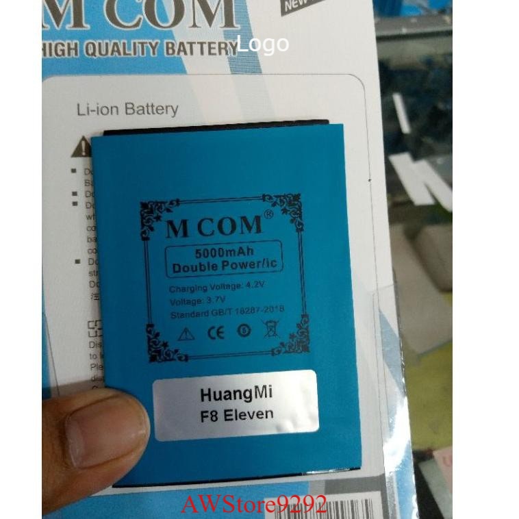 Mcom Battery Batere Batre Baterai Double Power Mcom HuangMi F8 Eleven - P 8.7 cm