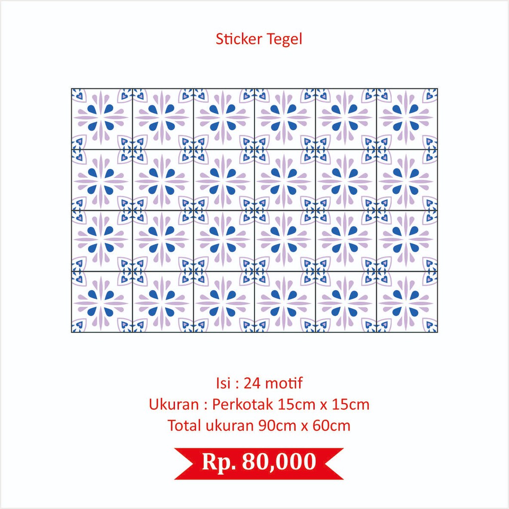 ST - Stiker Tegel Motive 13 / Sticker Lantai Roll / Keramik / Meja / Dapur Anti Minyak / uk. 90x60cm