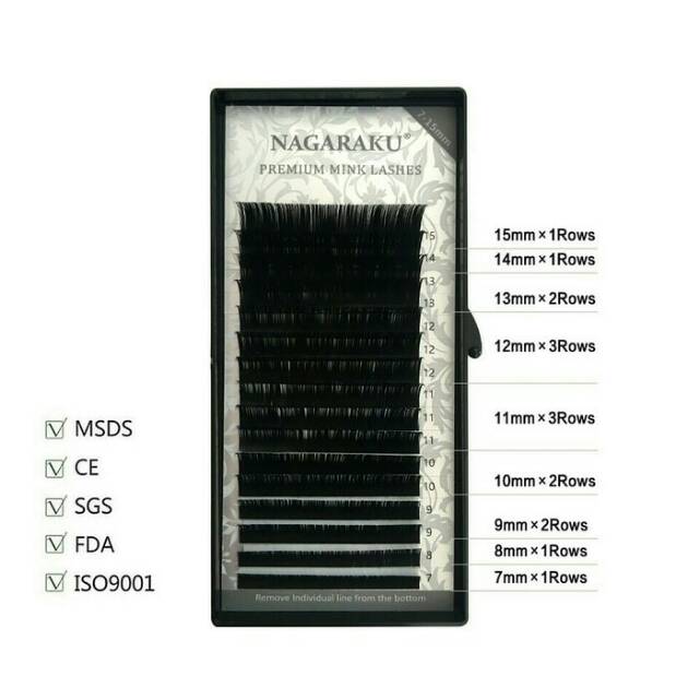 Nagaraku mix mink eyelash extension premium eyelash extention campur ukuran nagaraku premium