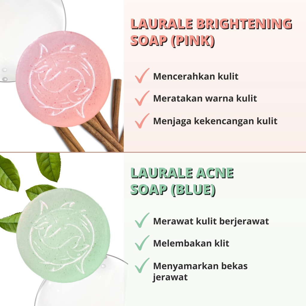 Lauralee Salmon DNA Sabun Wajah & Tubuh Pemutih 2in1 1 Box isi 2pcs Bright & Acne-2