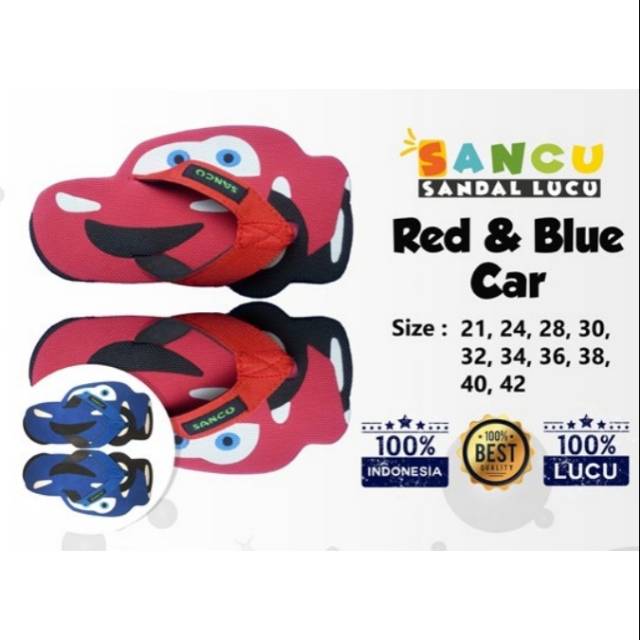 Sancu mobil sandal lucu unik