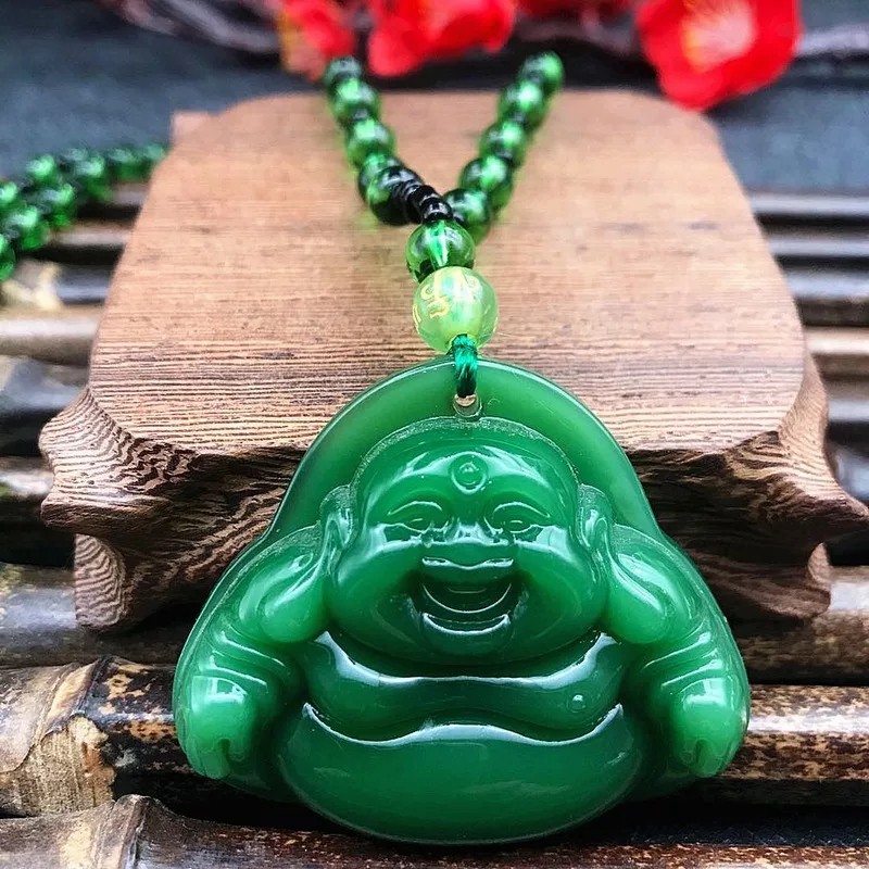 Liontin Kalung Budha Hijau Jade Ekslusif