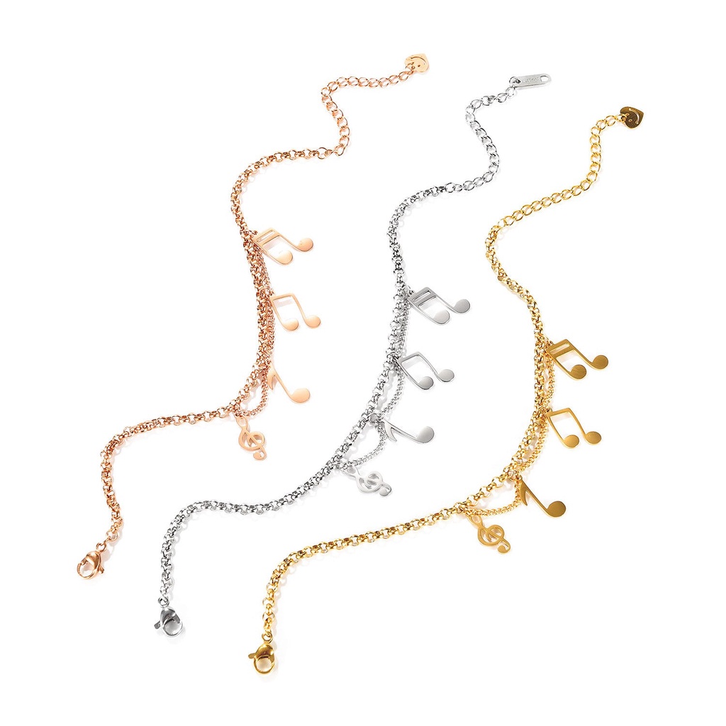 Gelang GL63 Melody Stainless Steel / Titanium Premium Fashion Wanita Gelang Unik Lucu Keren Bagus Banget /Deluna/ BS