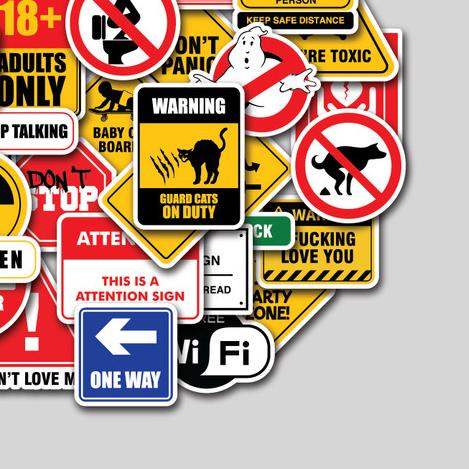 

➧ STICKER PACK FUNNY ROAD SIGNS | STICKER TUMBLR LAPTOP KOPER HELM ←