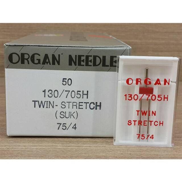 Jarum Kembar untuk Bahan Stretch 4.0 mm merk Organ Needles