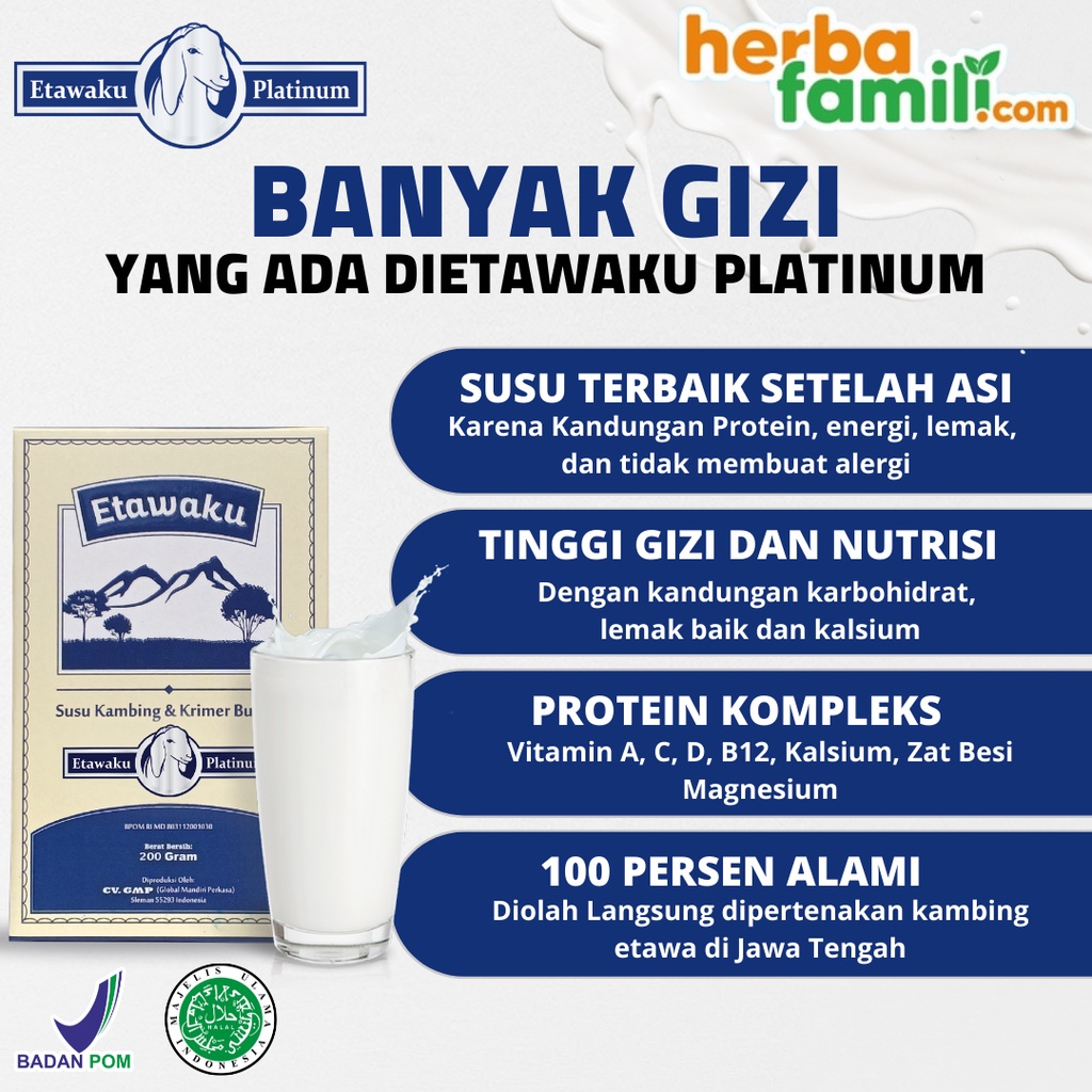 Etawaku Platinum Original 200gr Susu Kambing Provit High Calsium Bantu Masalah Pernafasan Asma Bronkitis Pneumonia