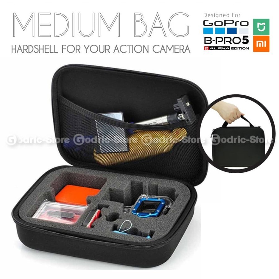 MEDIUM Bag / Tas / Case for Action Cam, GoPro, Xiaomi Yi, Brica B-PRO, Kogan, etc