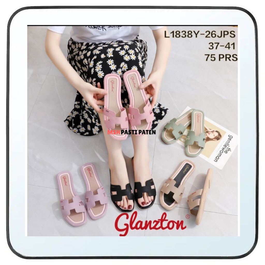 BISA COD Sandal jelly wanita glanzton jlt-l1838y original size 37-41 Sandal produk impor wanita Sandal karet wanita